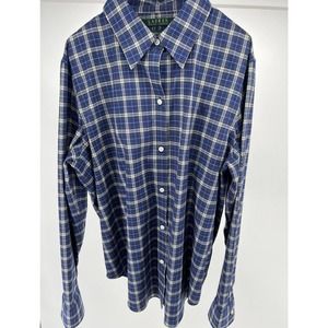 Lauren Ralph Lauren Women's Button Up Shirt No Iron Plaid Long Sleeve Size M